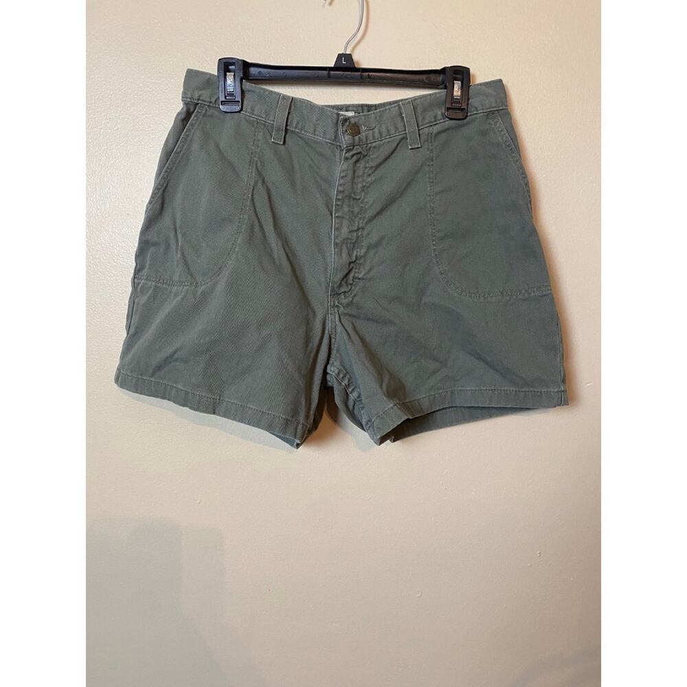 Vintage Wrangler Women Army Green Mom Shorts Size 14 high waisted